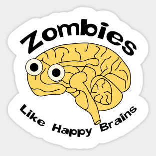 Zombies Happy Brain Sticker